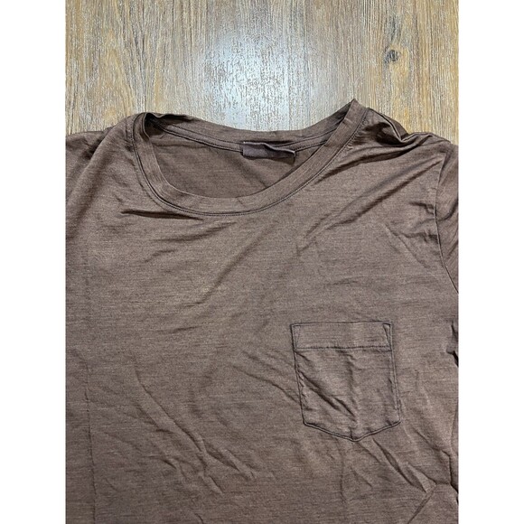 Icebreaker Shirt Womens Small Brown Merino Wool Crewneck Pocket Tee - Picture 2 of 8